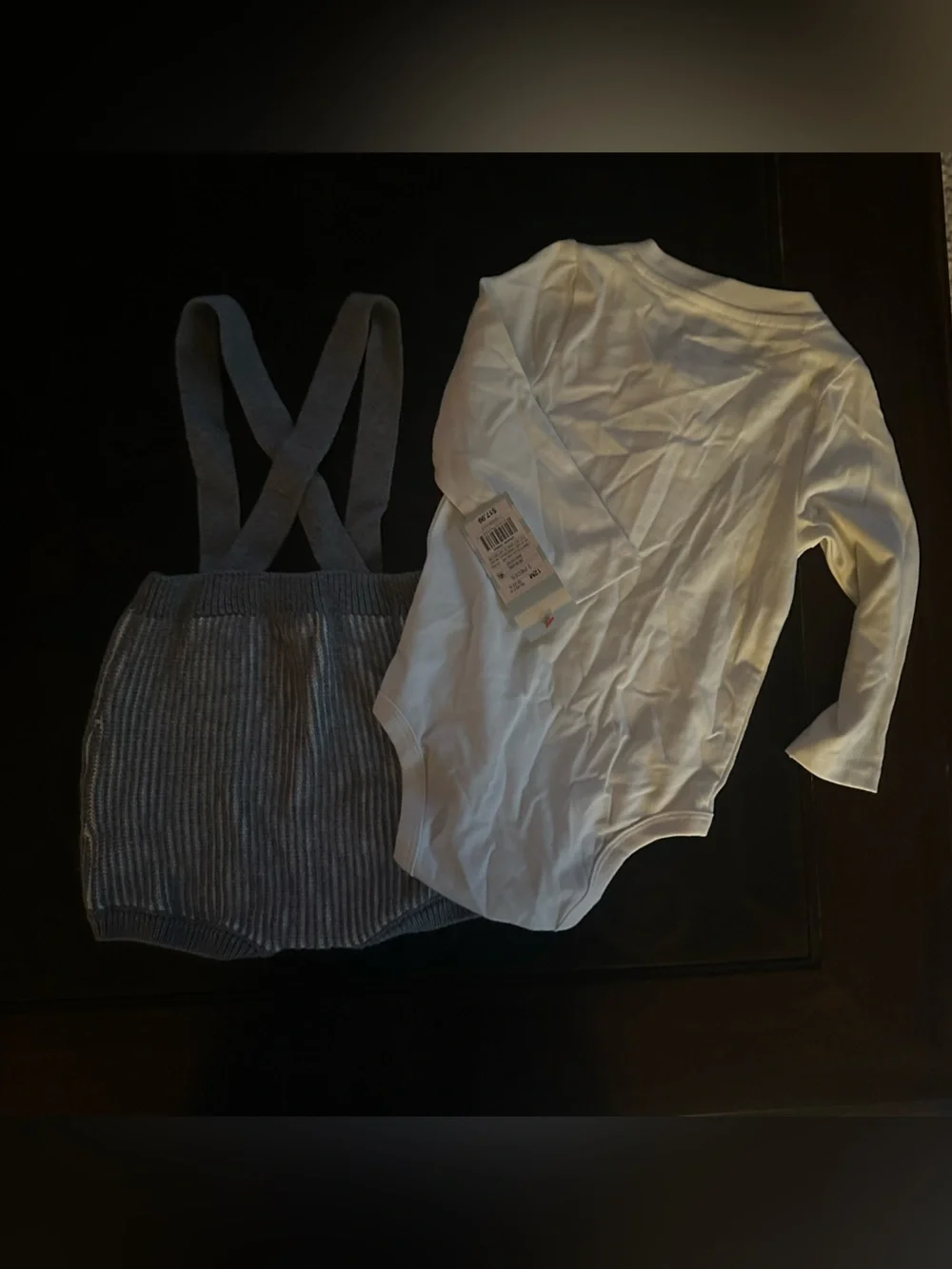 Cat & Jack Henley Top with Gray Knit Suspender Bloomers, NWT, Size 12 Months
